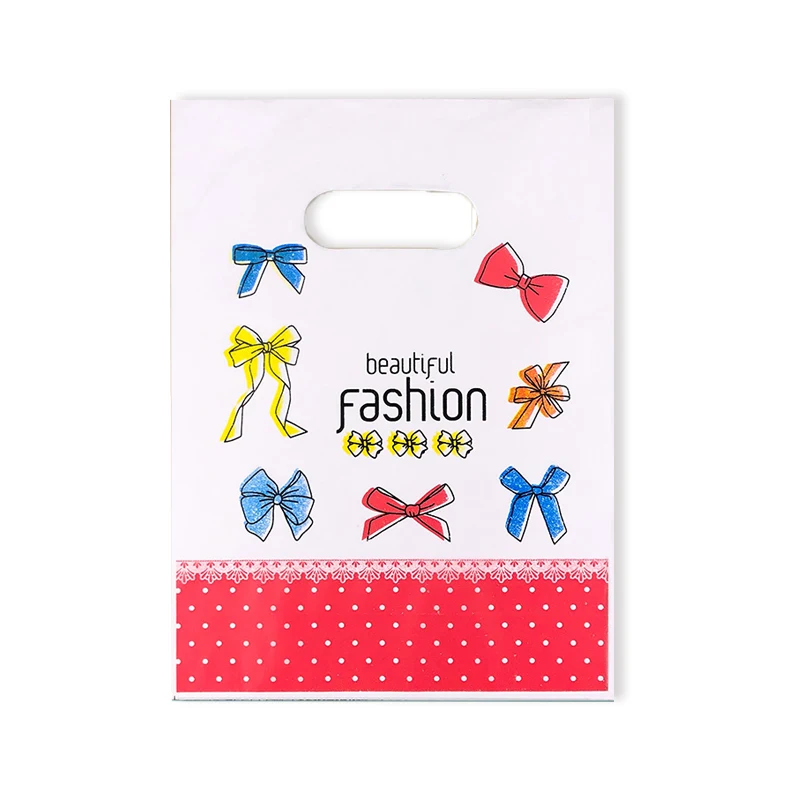 Custom Bag Color Confusion Plastic Portable Shopping Bag With Logos Clothing Packaging Bags