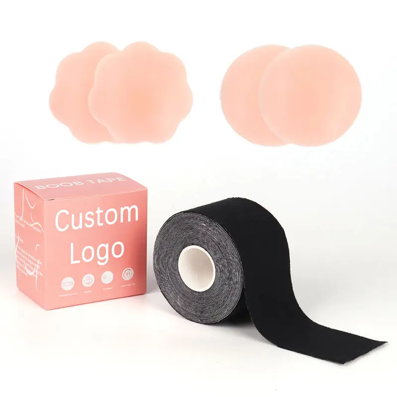 Custom Packaging Breathable Breast Lift Tape Cinta de Senos Waterproof Boob Tape Push Up Body Tape