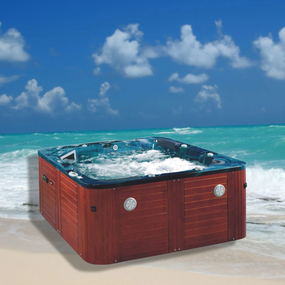 Outdoor swim soaking whirlpool freestanding acrylic massage spa bathtub
