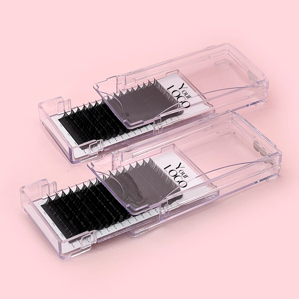 factory supply volume mega silk lash trays 0.03 0.05mm matte black lash extensions c d cc dd curl cashmere eyelash