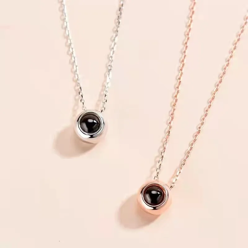 Rong ni Personalized Design Wholesale Brass Unique Custom Photo Projection Pendant Necklace