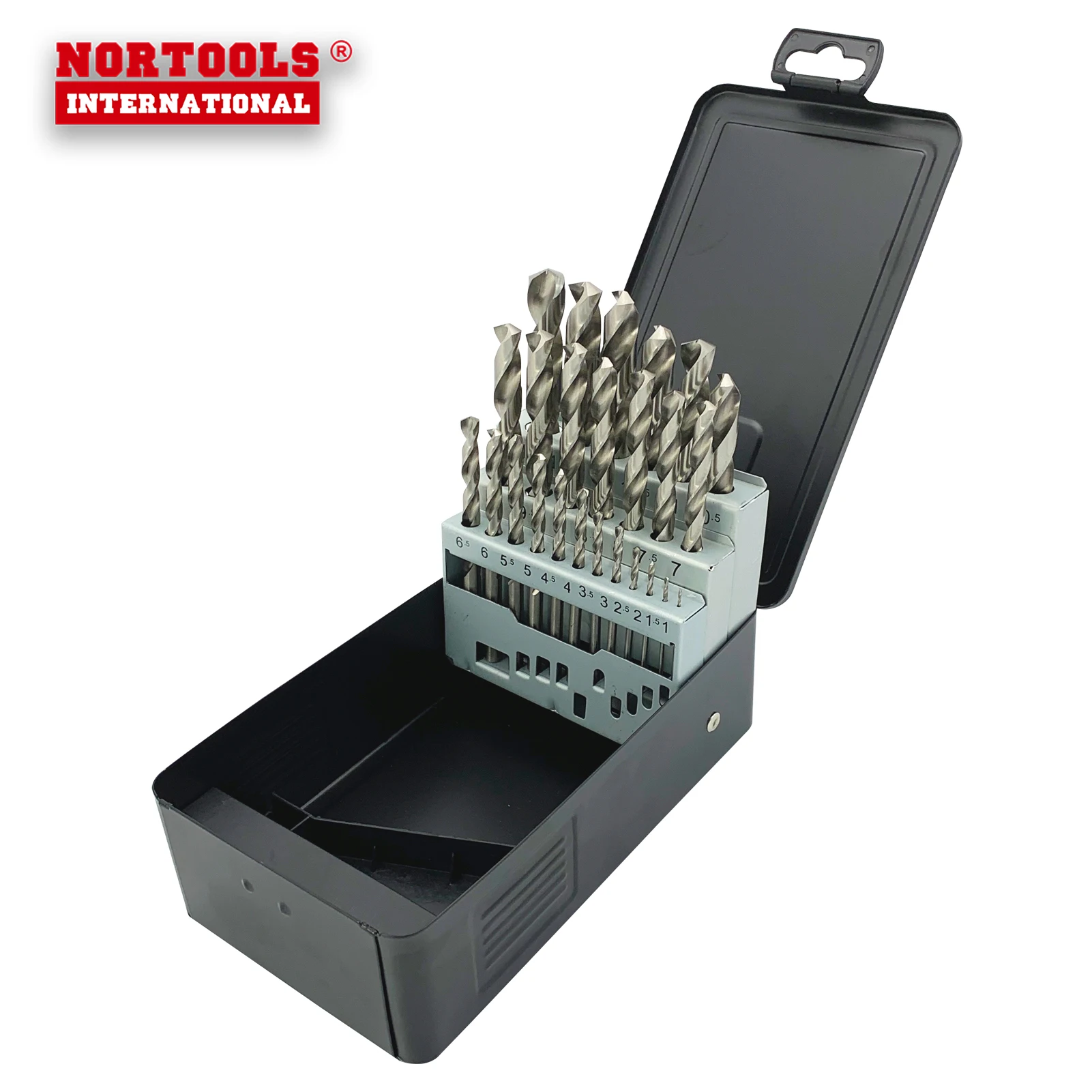 25pcs Fully Ground Bright Sharpener Twist Drill Bit Set For Metal Drilling