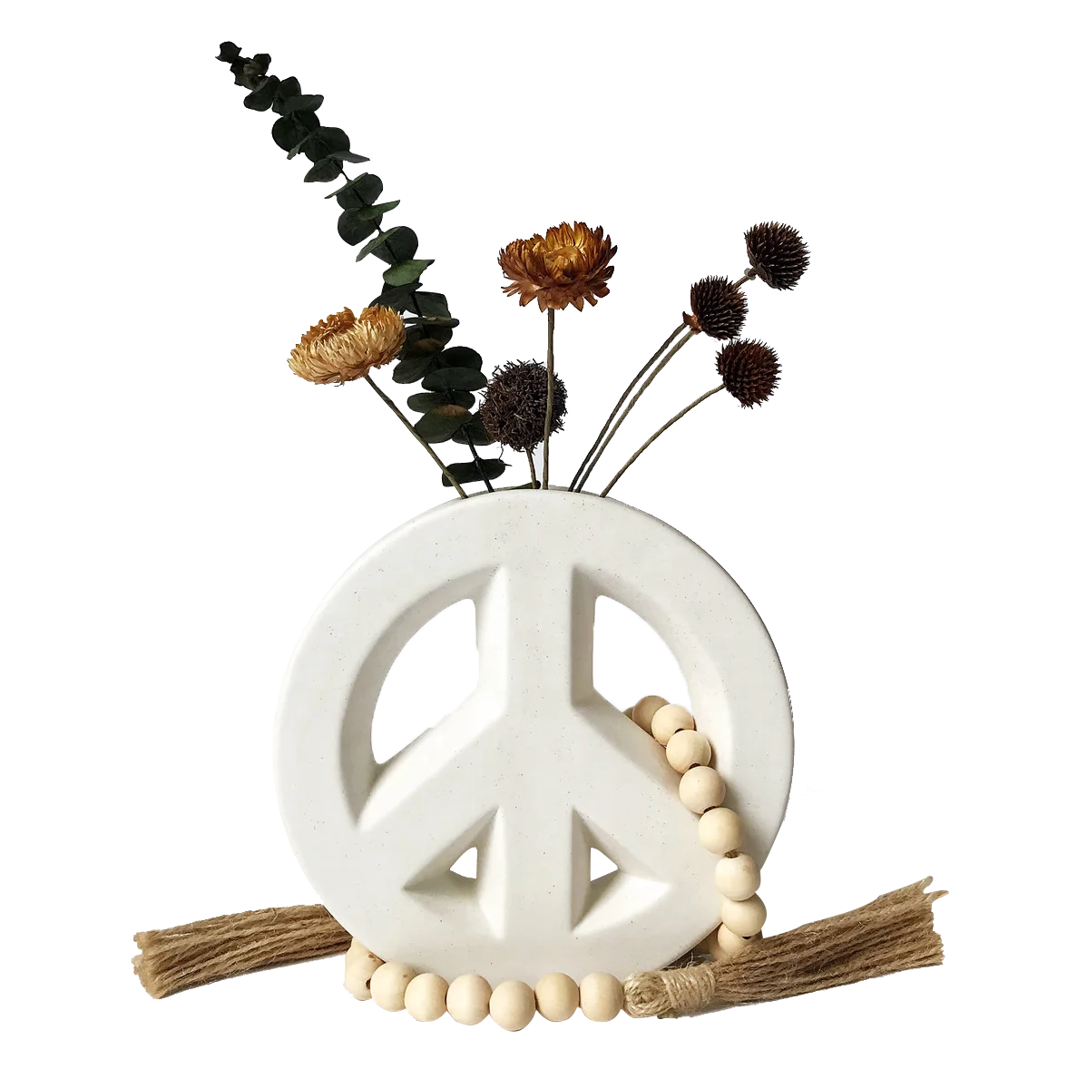 New Nordic White Ceramic Vase Beads Modern Circular Peace Design Home Office Festivals Living Room Hotel Use Features Matt Glaze