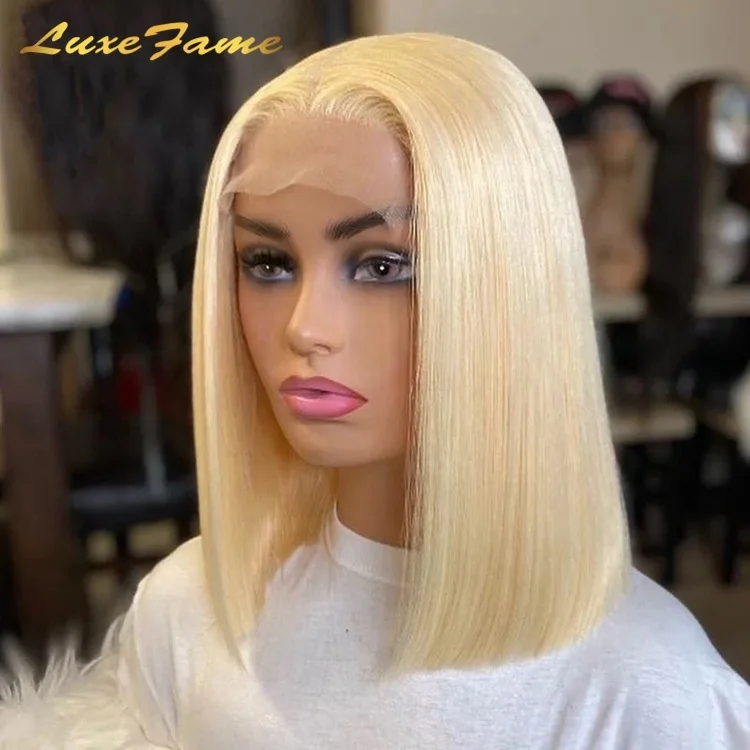 Swiss Lace Short Bob Wig,Double Drawn Natural Color 100% Human hair Lace Front Wig Peruvian Short Bob Glueless Lace Front Wigs