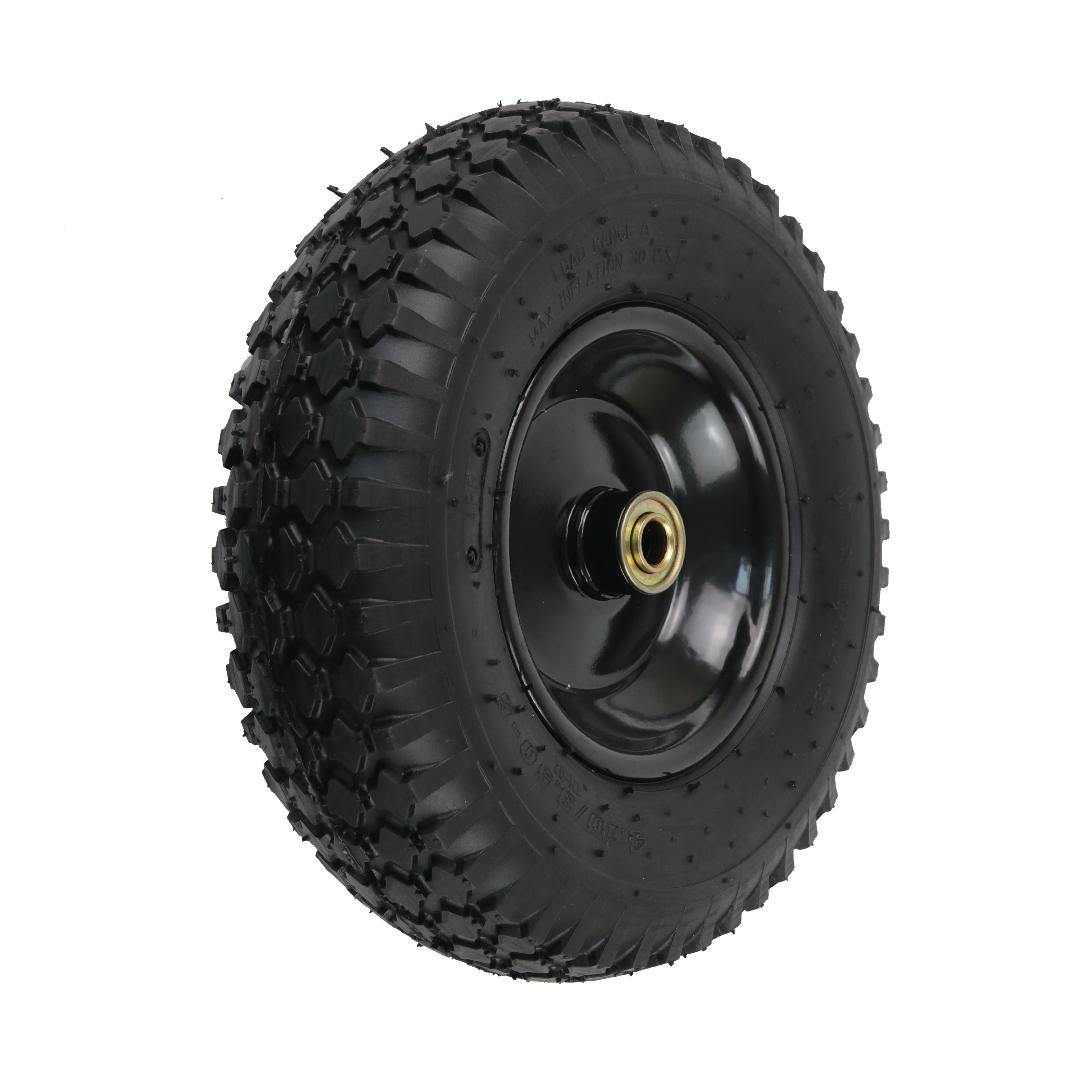 HKT1097 hot sale hand truck 265mm 16mm axle rubber 10 inch air filled 10x3.50-4 pneumatic wheel