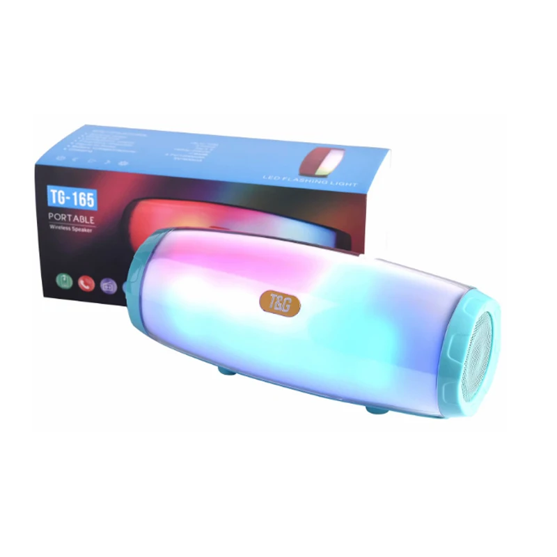 Factory New Blue tooth Wireless active big Column Box Portable Outdoor super Bass TF FM Radio Speaker With LED Light Speakers
