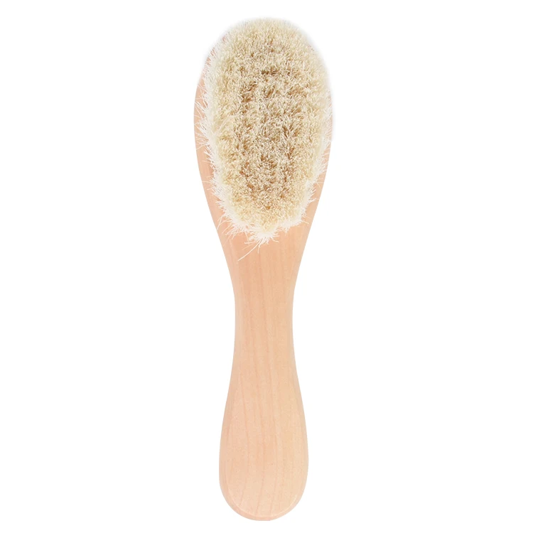 Top Selling Sale Wooden Soft White Goat Bristle Fairy Color Kids Hair Baby Brush With Soft Touch Handle For Baby Care