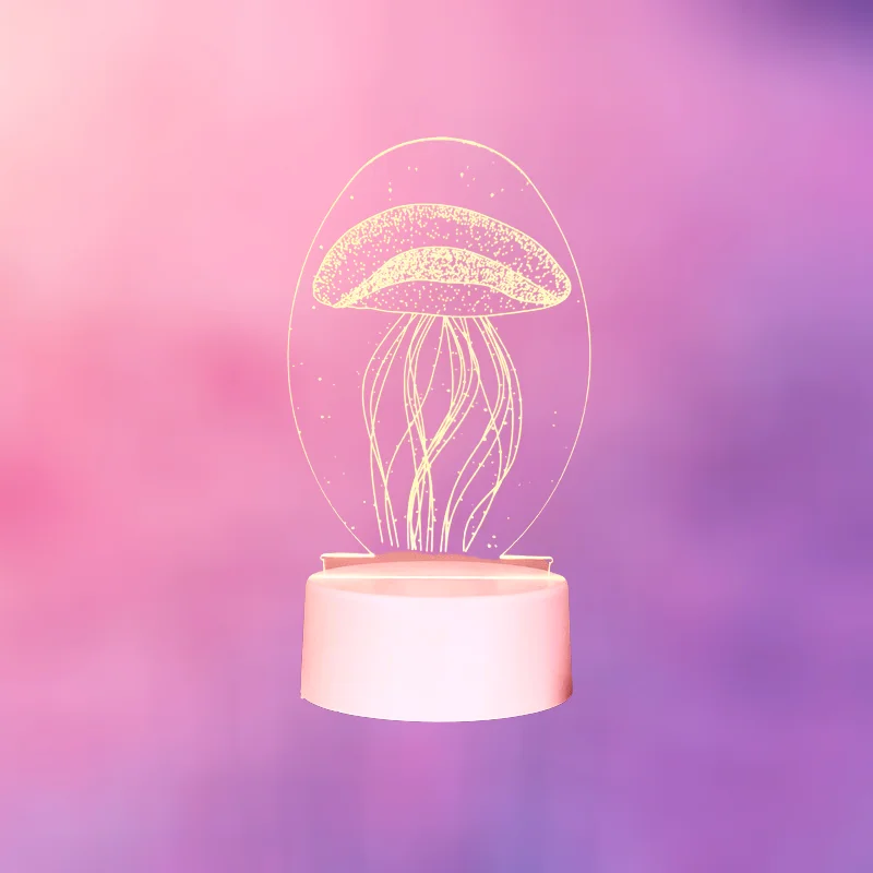 Jartown Modern Cute Patterns Acrylic for decoration holiday gift RGB LED Lamp Bases for 3D Night Light desk lamp