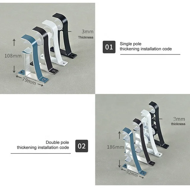 Factory directly 28mm Aluminum Alloy single Double roman rod curtain Accessories black white europe style metal curtain rod pipe