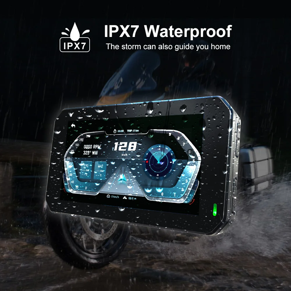 SUNWAYI портативный мотоцикл TPMS давление в шинах DVR Двойная камера 1080P сенсорный экран BT GPS беспроводной