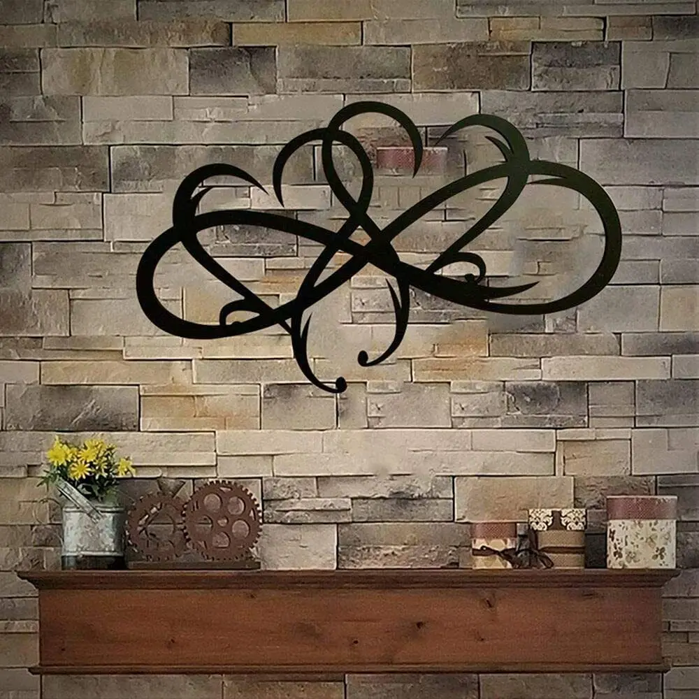 Yinfa Infinity Heart Steel Wall Decoration,Double Heart Metal Wall Home Art Ornaments TY2281