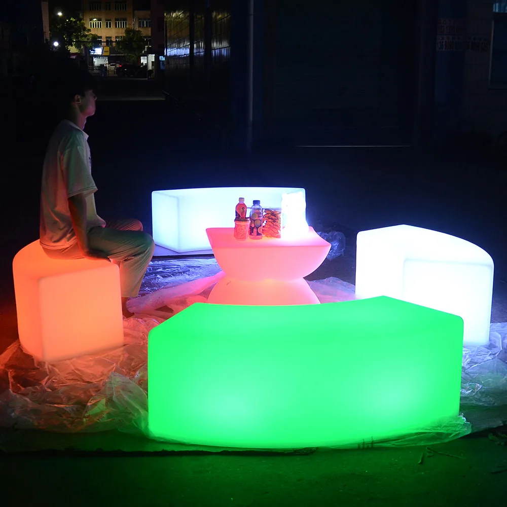Led Cocktail Bar Table outdoor garden home furniture led chair bar stool sofa hookah set for night club