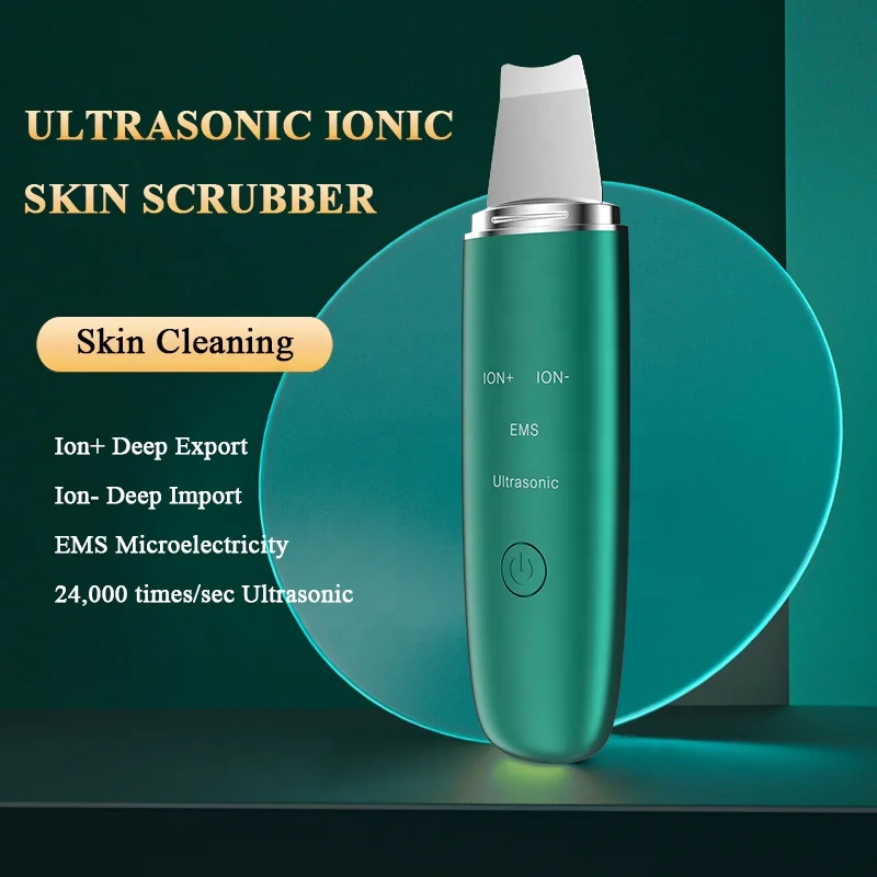 EMS Ion High Frequency Ultrasonic Blackhead Remover Pore Cleaner Face Peeling Facial Spatulas Ultra Sonic Skin Scrubber