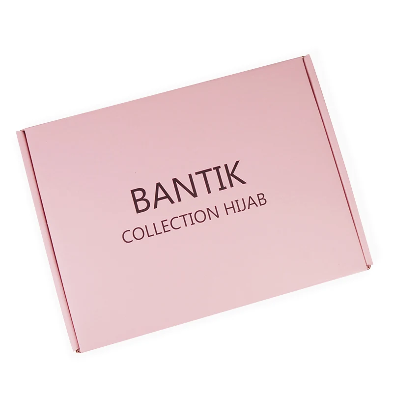 Pink free sample custom logo double side printed corrugated paper shipping box gift box for cosmetics packaging