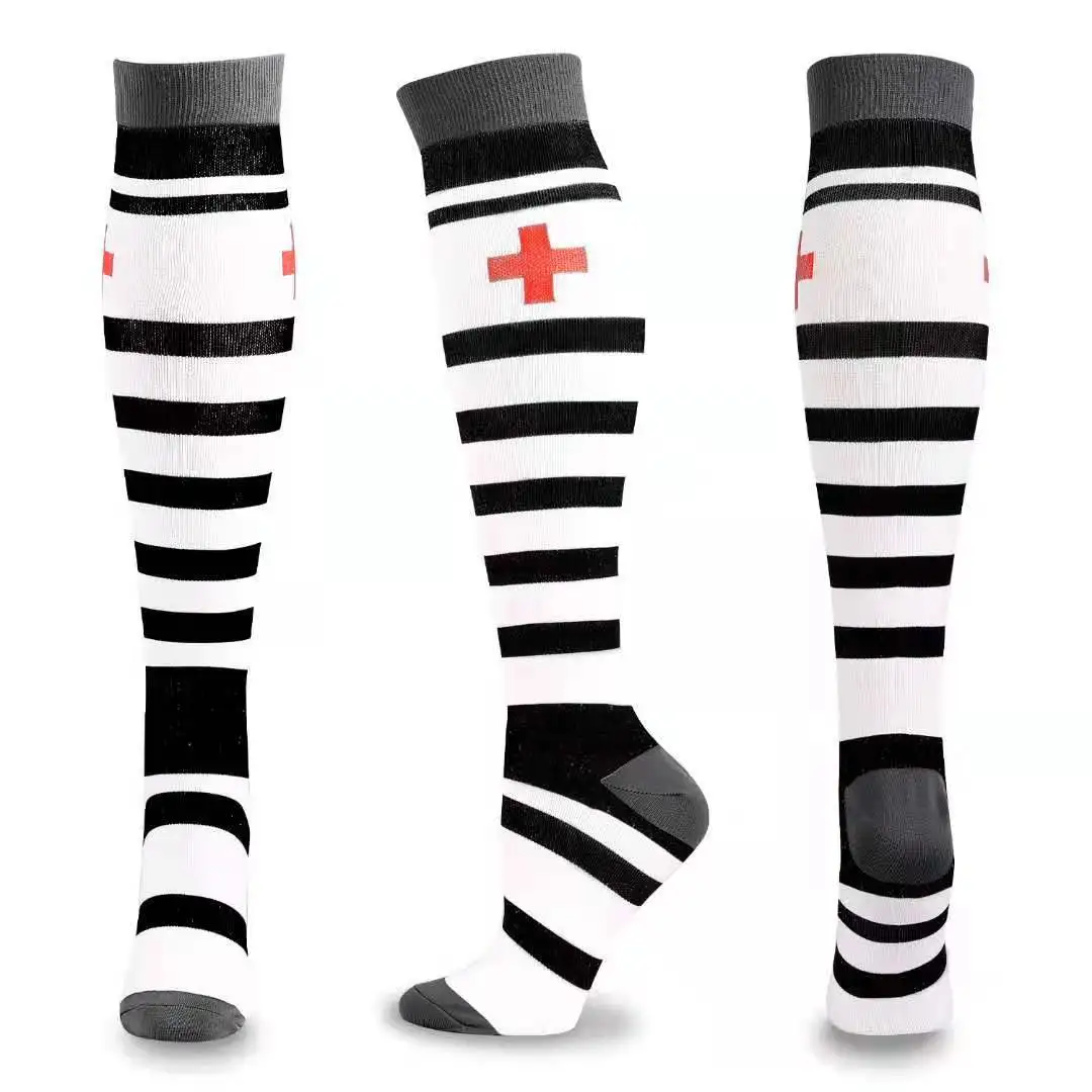 Compression Unisex Socks For Women Men Circulation Compression Socks Knee High Best For Running Nurse Travel Cycling Diabetes