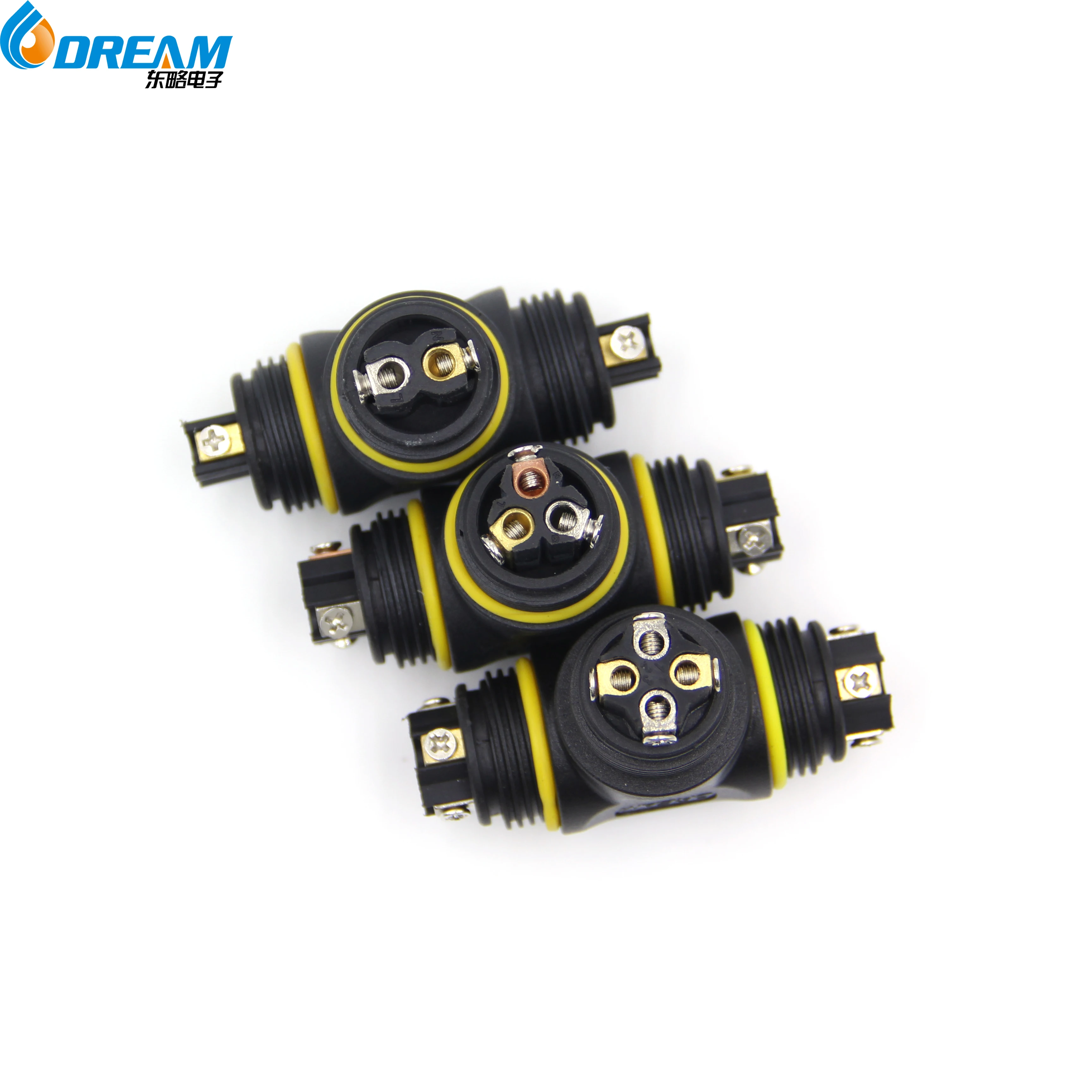 Waterproof IP68 T Shape Wire Connector 3Pin Lighting Connection Terminal Blocks