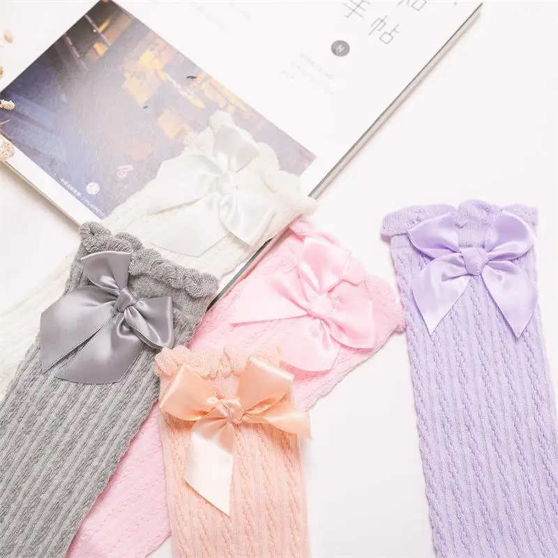 Cute Lace Bow Knee High Baby Girl Princess Leg warmers mesh girls Dance leg warm Children cloth Girls Leg Warmers Cotton Korean