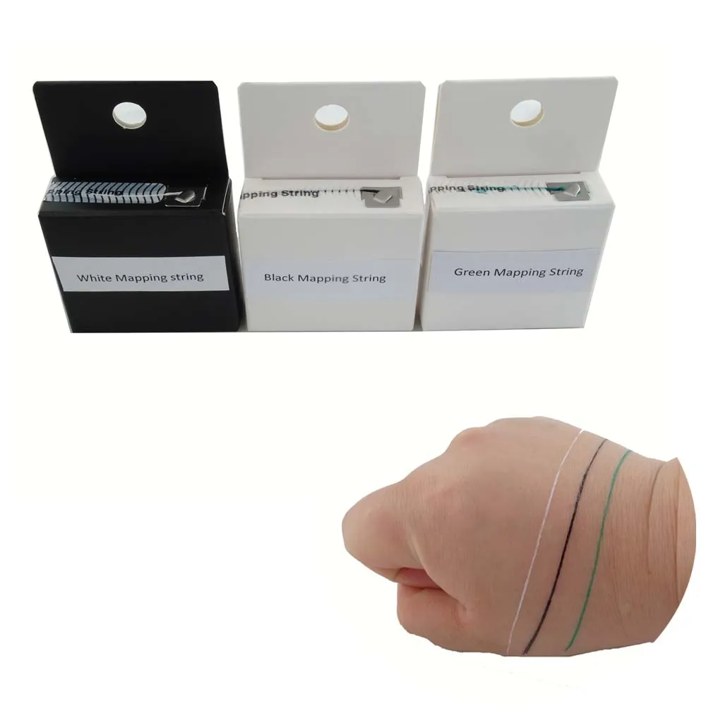 factory directly supply high quality white pre-inked paper box eyebrow mapping string permanent makeup