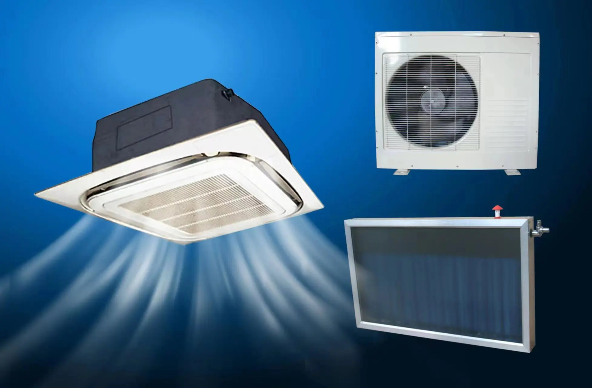18000Btu ~ 60000Btu Commercial Home Solar Aircon Energy Saving Hybrid Powered Aire Acondicionado Solar Air Conditioner Cassette