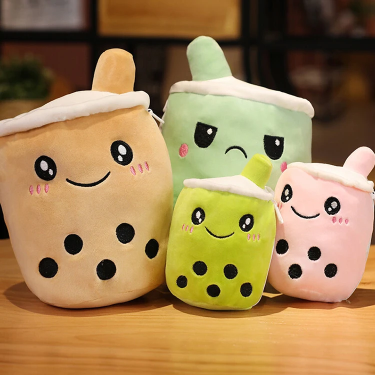 Custom boba milk tea plush toy pearl milk tea cup stuffed toy