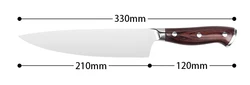 Support OEM/ODM professional kitchen knife 6.75 inch Stainless Steel Pakka Wood Handle master chef knife