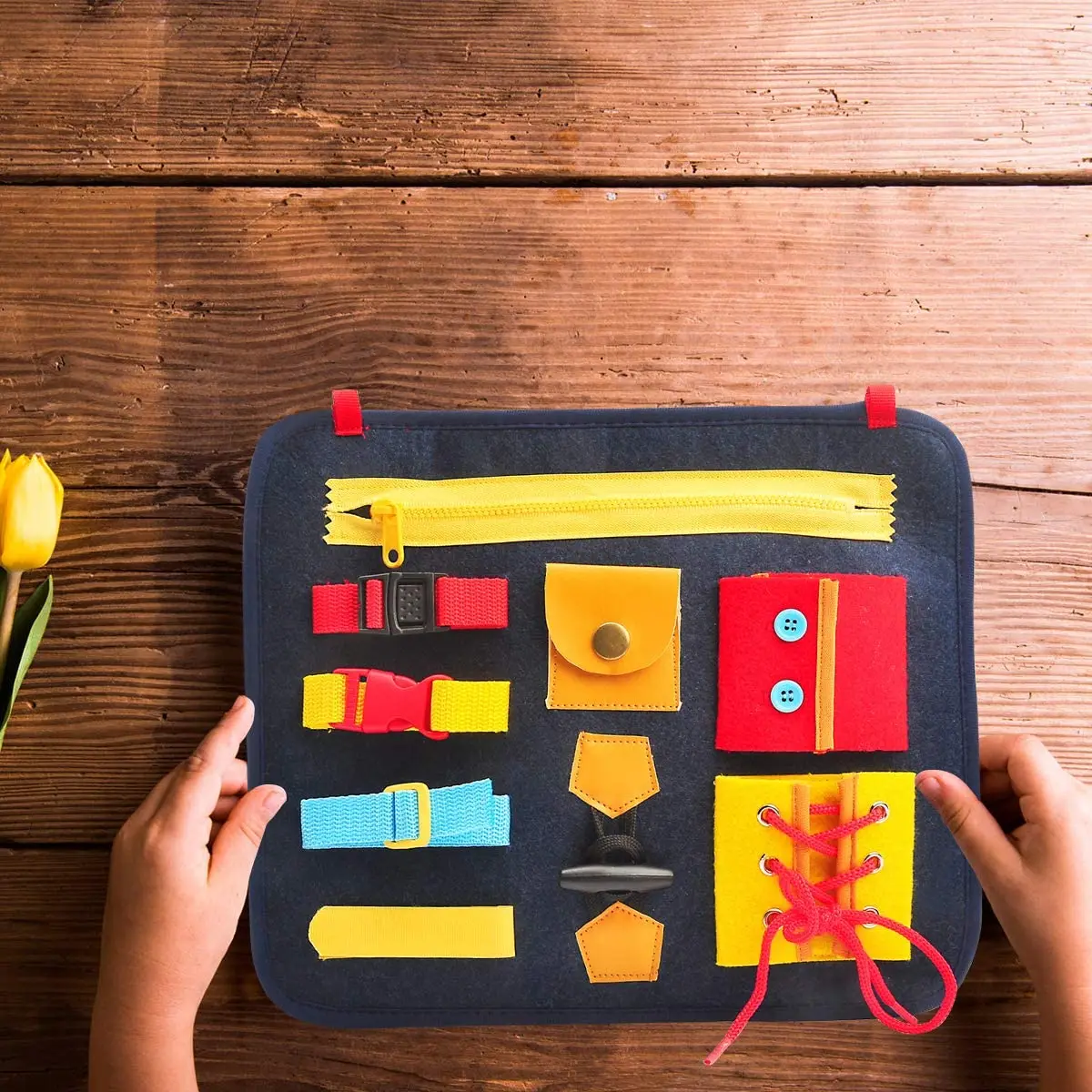 
Portable Felt Learning Early Basic Life Dress Skills Activity Board-Educational and Sensory Toys 