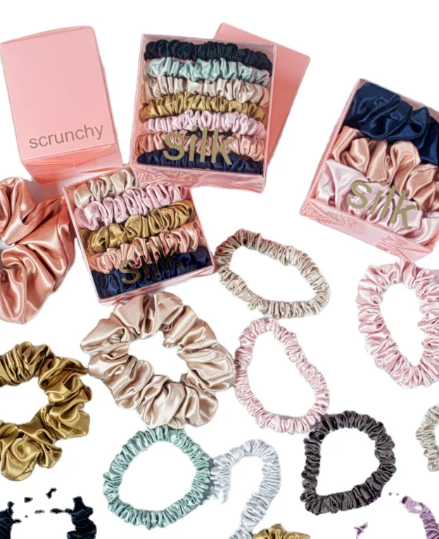 Wholesale Amazon Hot Sale Supporting Customization Fashionable and Luxurious Gift 19mm 1cm 100% Silk Scrunchies