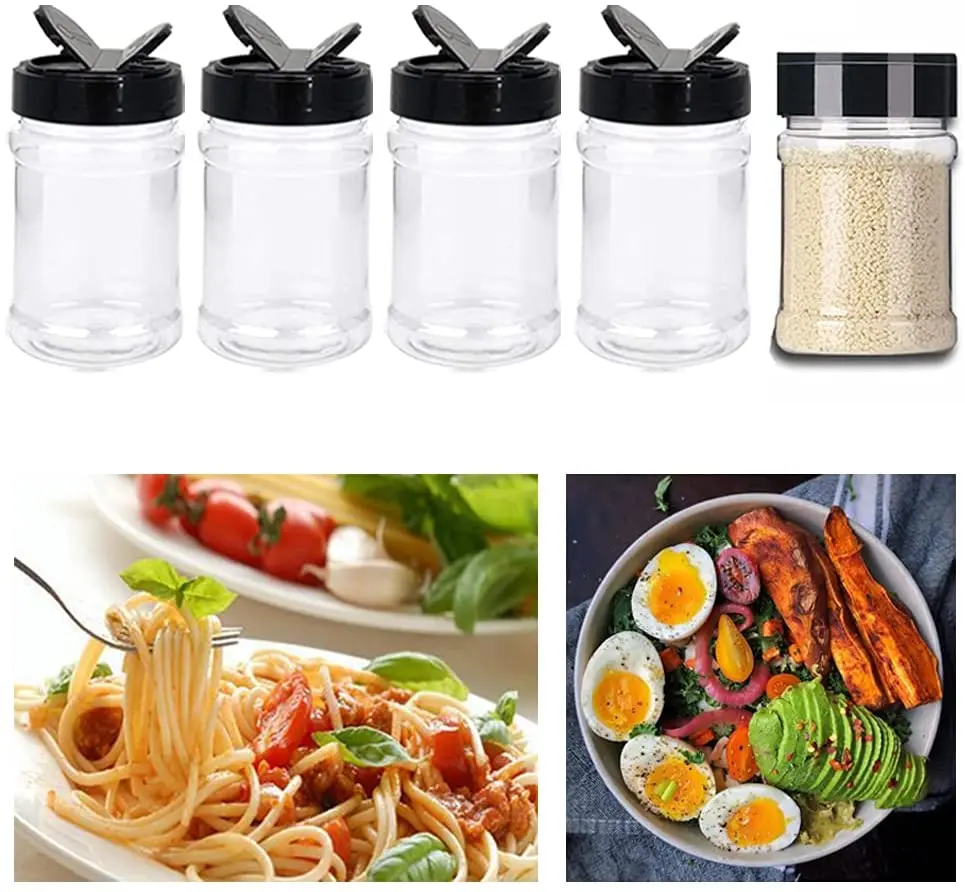 Wholesale Kitchen Pepper Powder Spice Jar With Label Empty Salt Shaker Plastic Spice Bottle Jars For Packaging