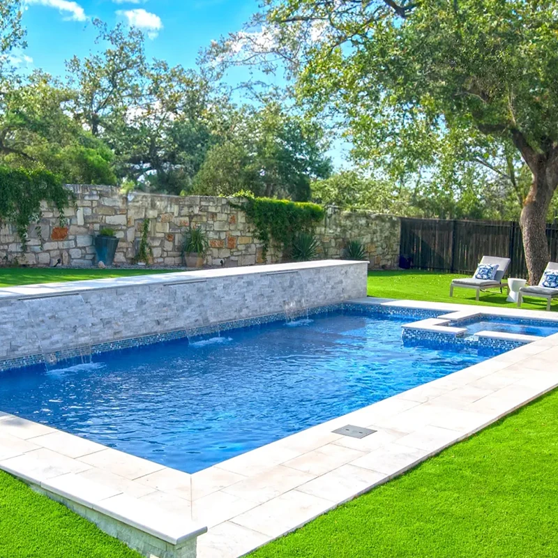 luxury villa hotel extra large 15m fiberglass pool inground high-end relax custom design spa swimming pool outdoor