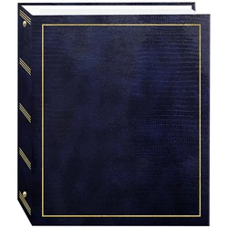 Custom Photo Albums Magnetic Self-Stick 3-Ring Photo Album 100 Pages Navy Blue sale