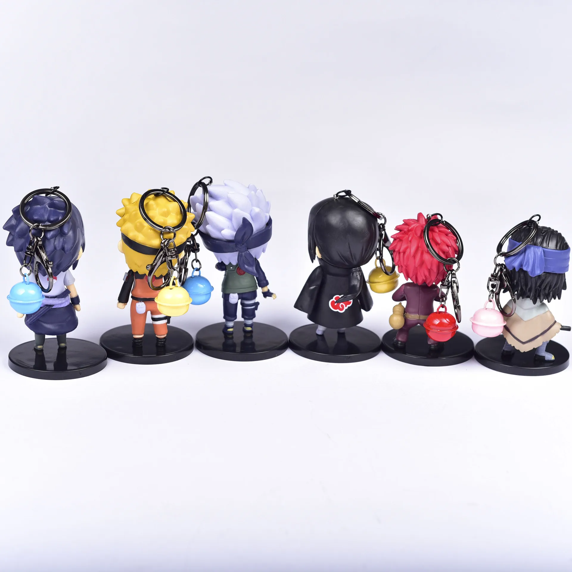 6Pcs/set Anime Accessories Uchiha Itachi Gaara Kakashi Shitachi Akatsuki PVC Keychain