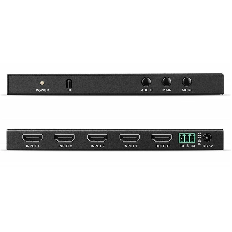 4X1HDMI Quad Multi-viewer with Seamless Switcher IR remote RS-232