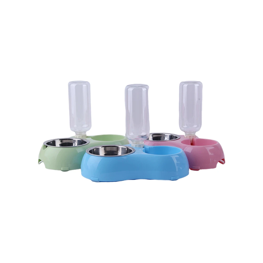 Multifunctional stainless steel dog bowl cat bowl automatic feeder waterer