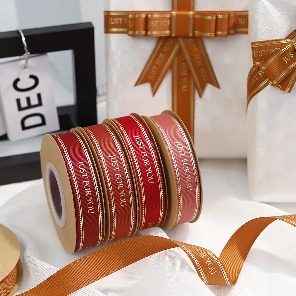 Customized 3D Logo Printed Satin Ribbon Fabric Grosgrain Ribbon for Custom Gifts with Personalized Logos