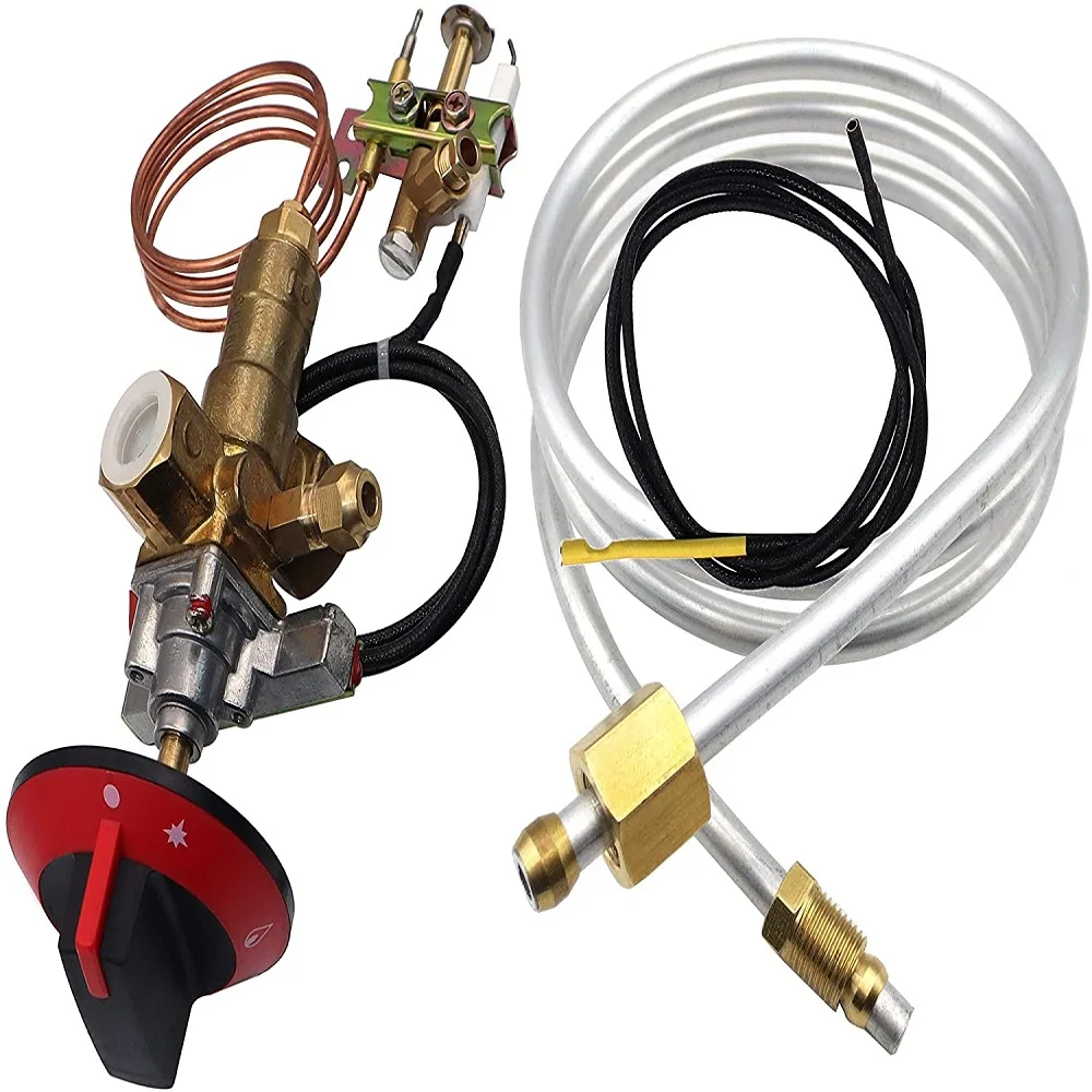 Входной клапан для газовой плиты сжиженного углеводородного газа/ПГ пилотная горелка с термопарой 0 9 метров M10x1 и проводом зажигания включая всю ручку нестандартную