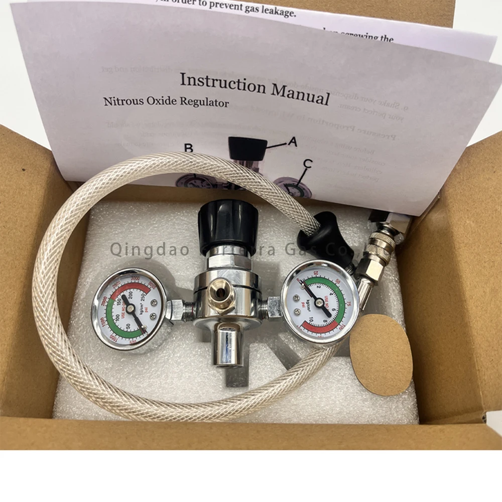 Gas Pressure Regulator Valves M11 Thread Universal for Whipped Cream Charger 0.95L 580g with Hose Line & Adapter 94PD