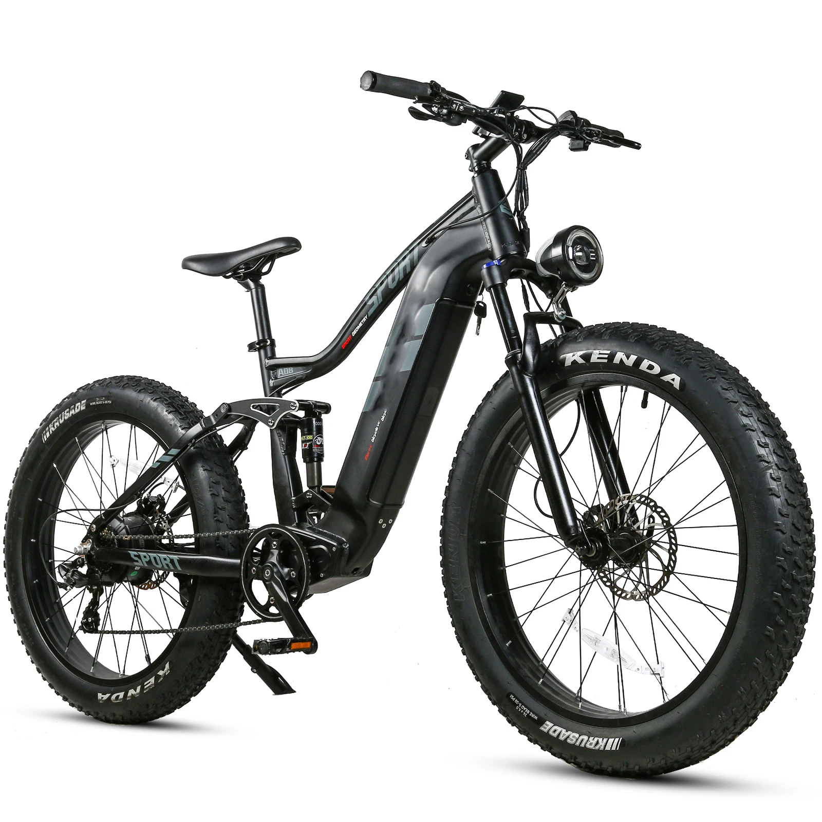 RS-A08 electric fat tire bike 7speed 48V17Ah 750W BAFANG motor 26 inches fat tyre road ebike Soft tail electric off-road bicycle