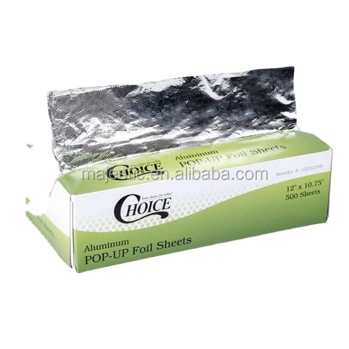 Durable hot sales embossed aluminum foil pop-up foil sheets for kitchen use food wrapping Barbecue outdoor