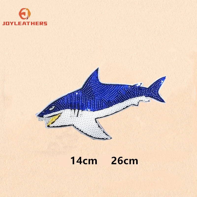 Shark Sequins Stickers Cartoon Animal Cheer Mom 3D Sequin Patch Santa Chenille Patches for Clothing OEM Model Number