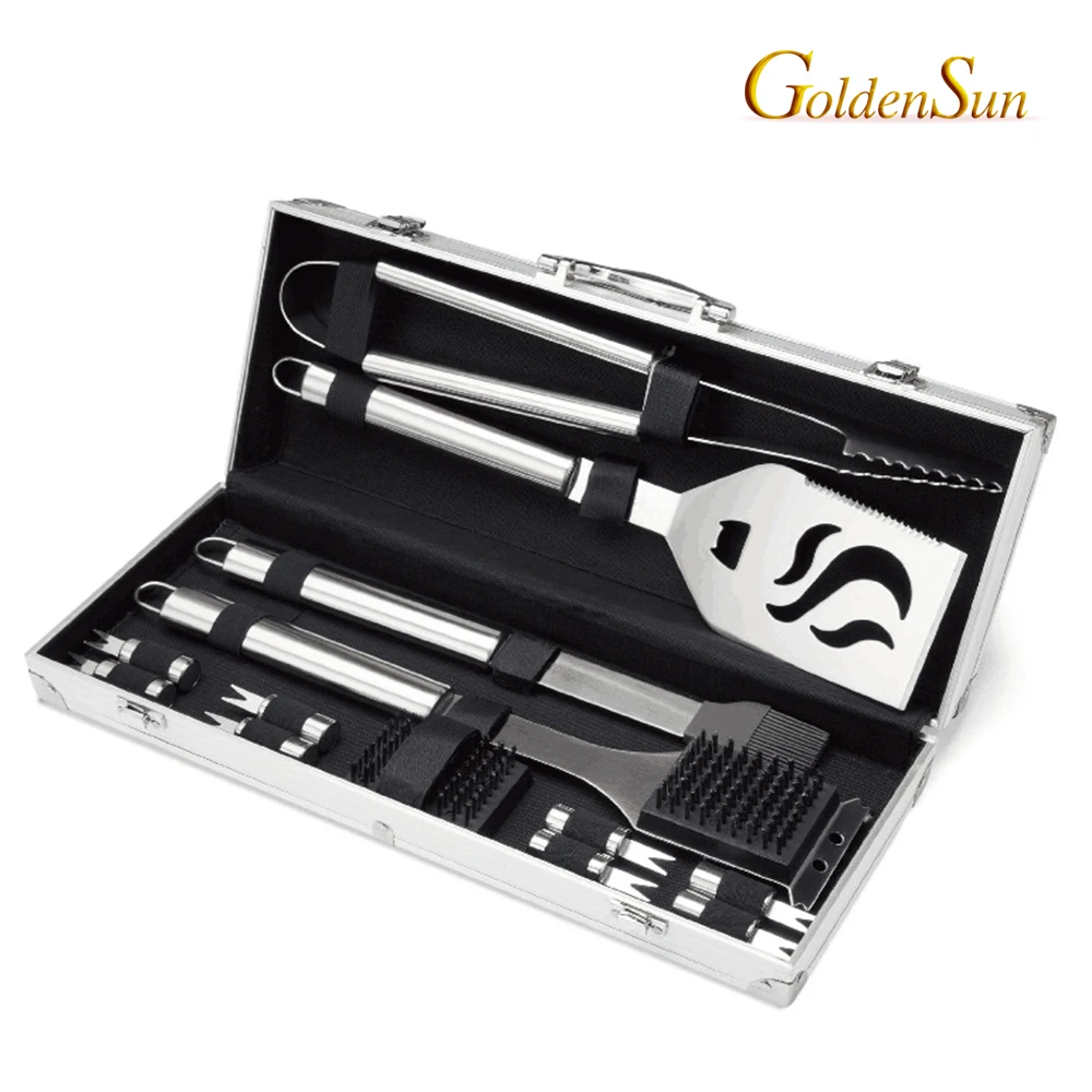 Brand new 14pcs stainless steel portable barbecue bbq tool