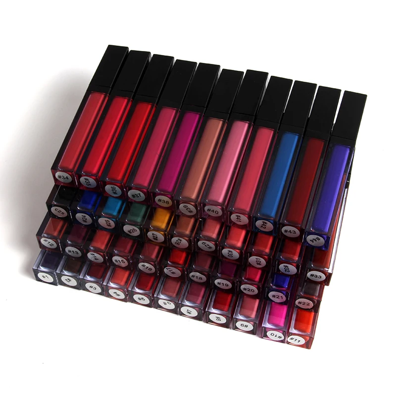 
Waterproof organic makeup 44 colors lipcream private label vegan matte liquid lipstick  (62127540620)
