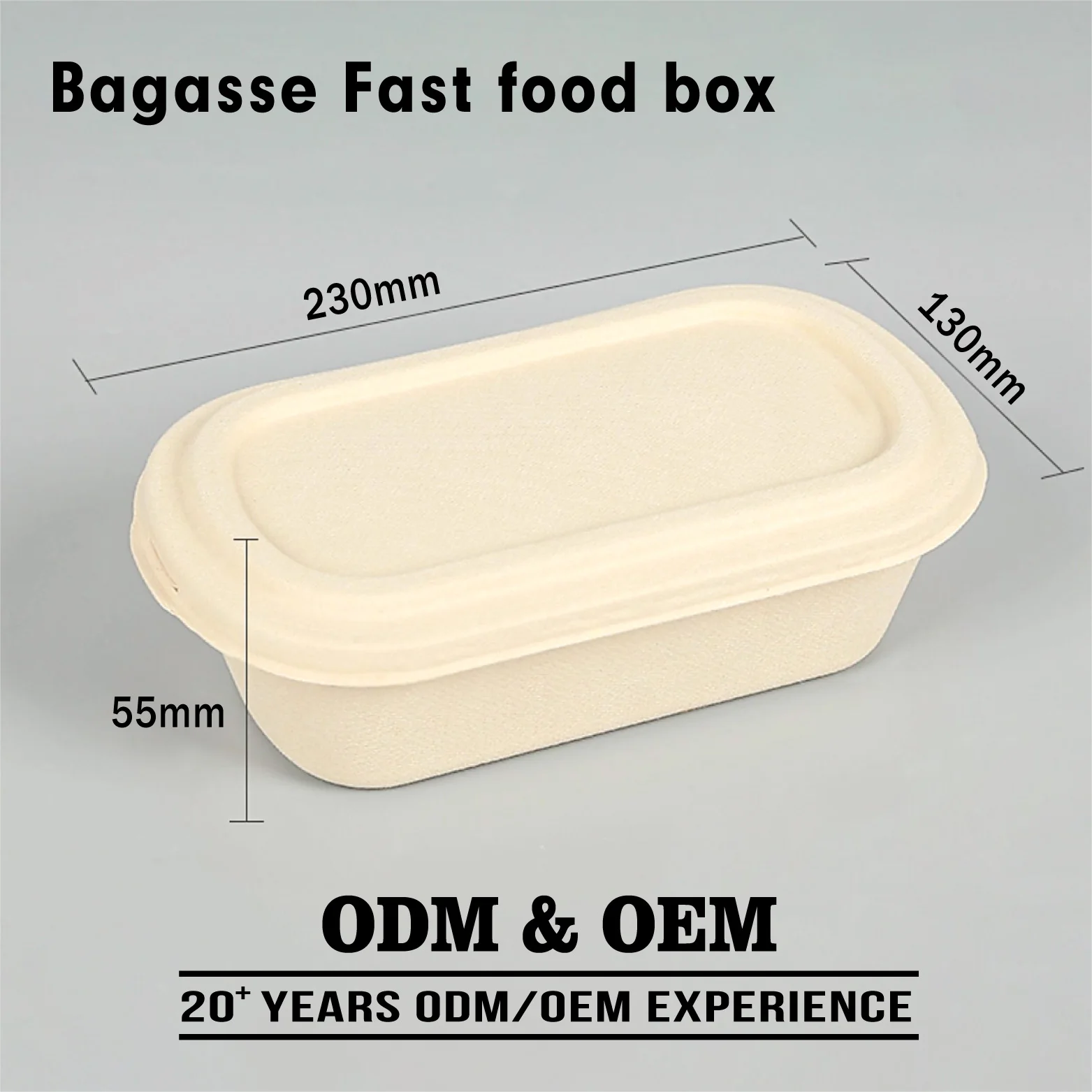 Disposable Compostable Tableware Biodegradable Dinnerware Rectangular Takeaway Sugarcane Container Bagasse Packaging