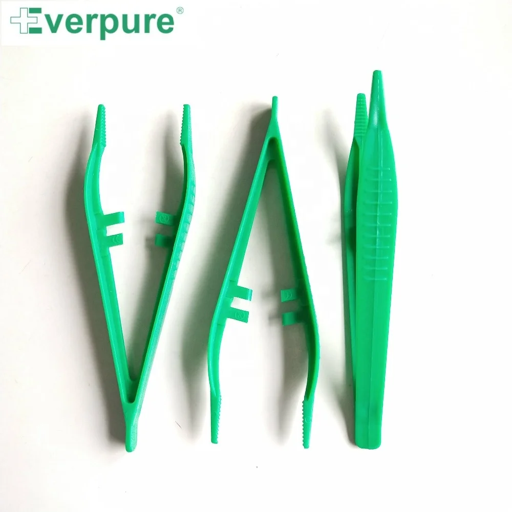 Medical product Plastic Forceps green color hot sell 11.2cm length