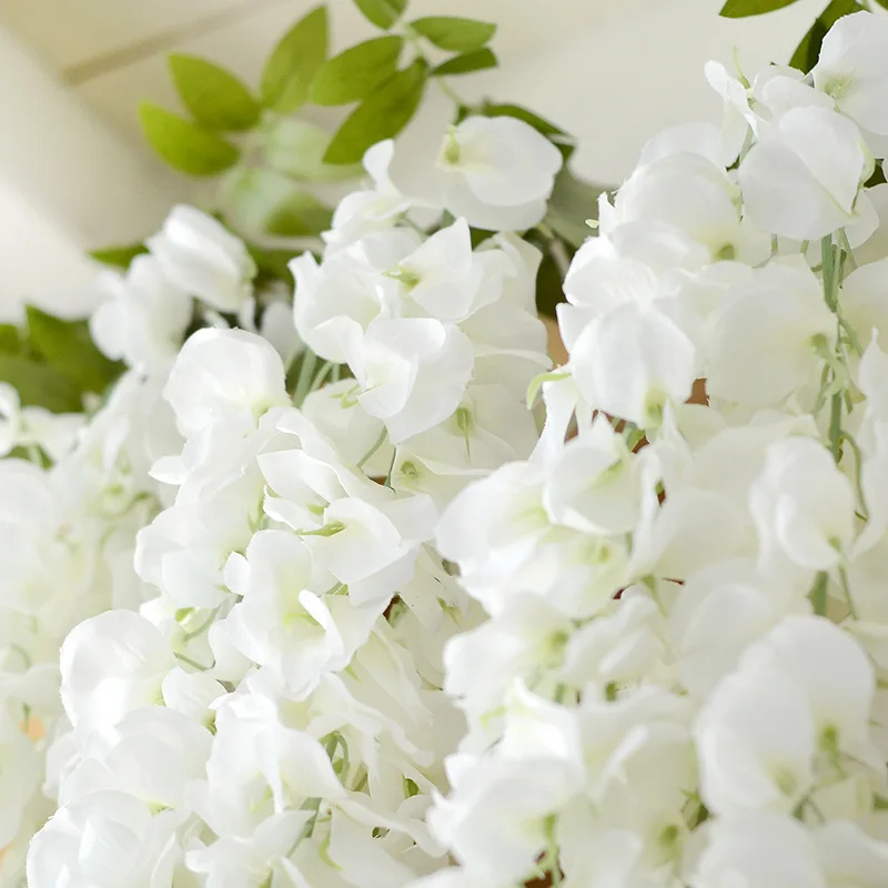 2022 Artificial Wisteria Blossom Vine Silk Flowers For Party Wedding Ceiling Decor Garland Arch Ivy Diy Party Decor