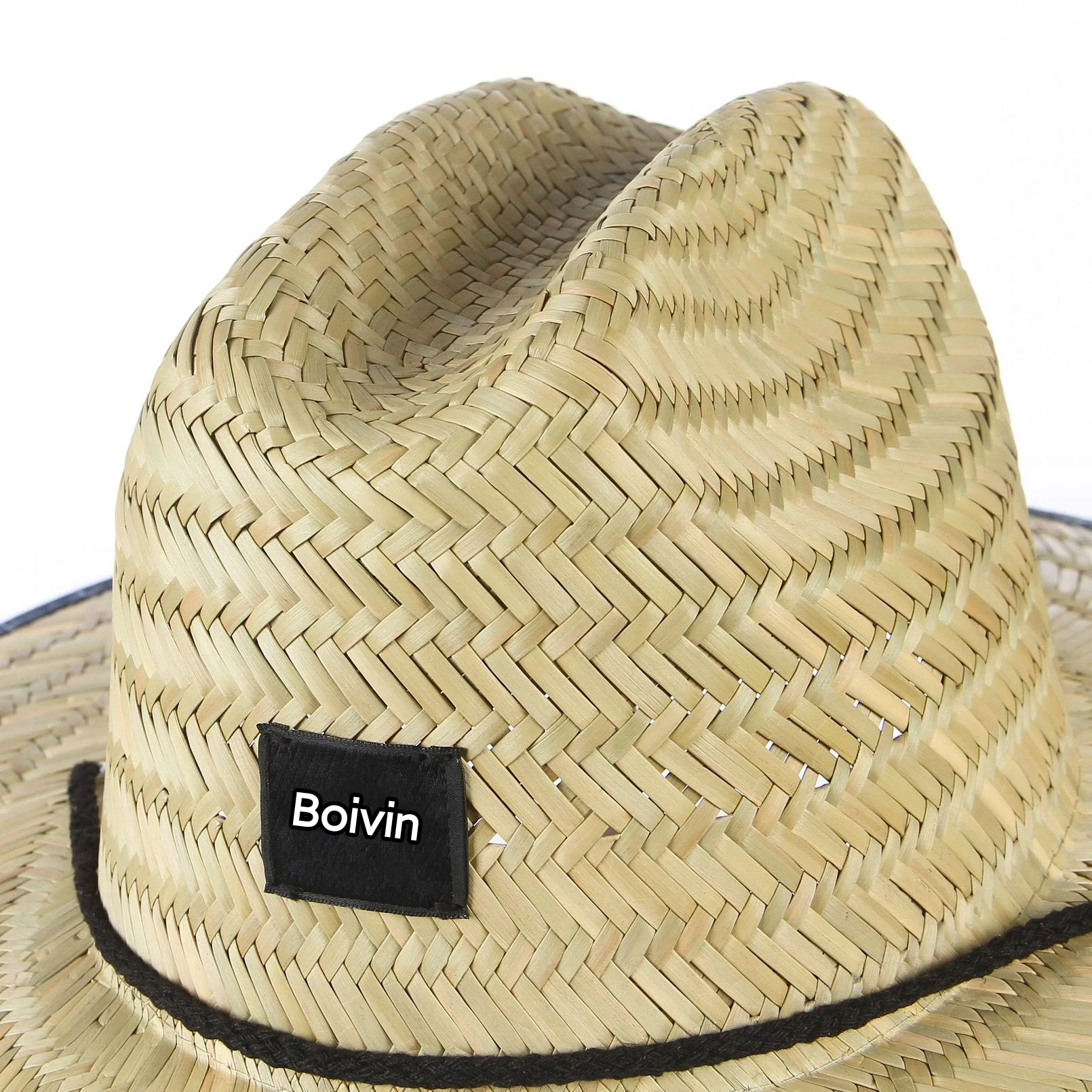 Hawaiian Hot Sale Crochet Hand Knitting Round Brim Lifeguard Sun Protective Beach Straw Hat