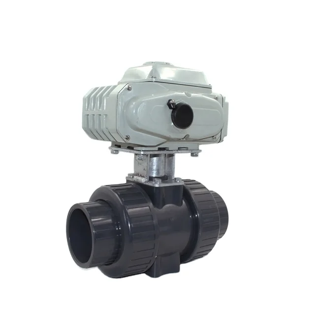 CTB Two Way Motorized Pvc Ball Valve With Electric Actuator 220V 380V 24V 12V 0-10v Water Flow Control