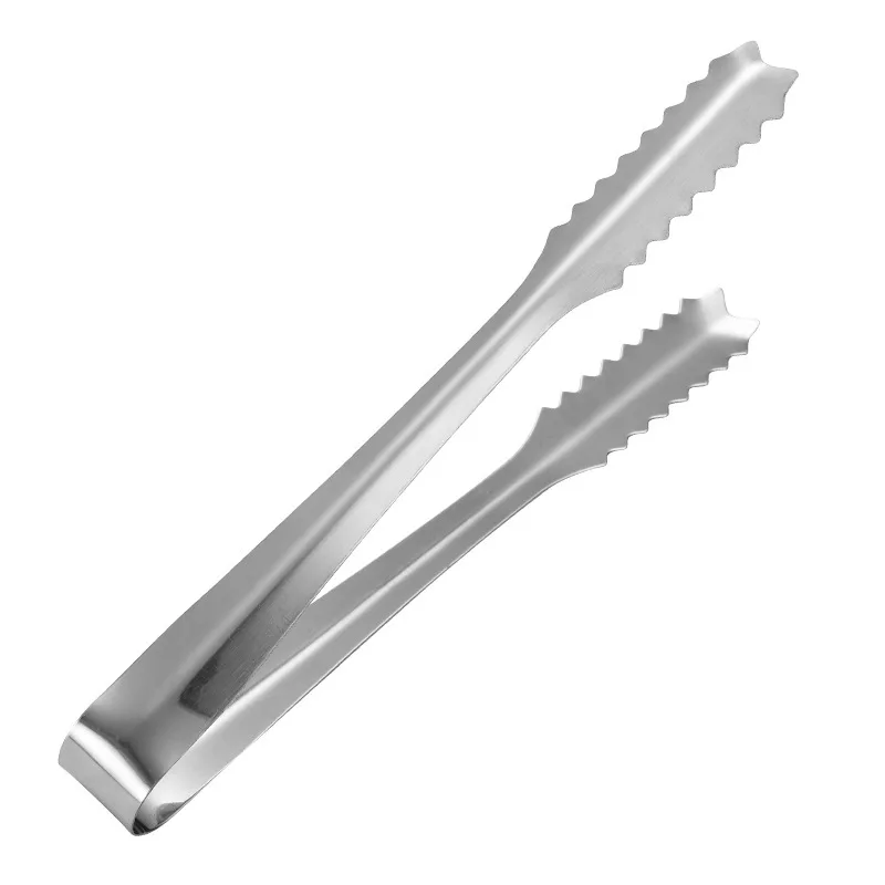 Wonderful Custom Logo Stainless Steel Ice Clamp Ice Tongs Bar Tools Coffee Shop Kitchen tool manufacture
