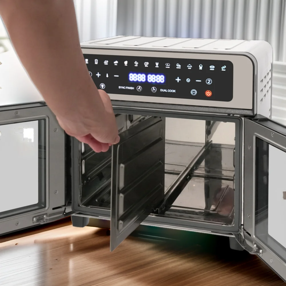 Ce Smart Kitchen Large Capacity Digital Lcd Display Countertop No Oil Convection Oven Electric dual Air Fryer Oven Combo