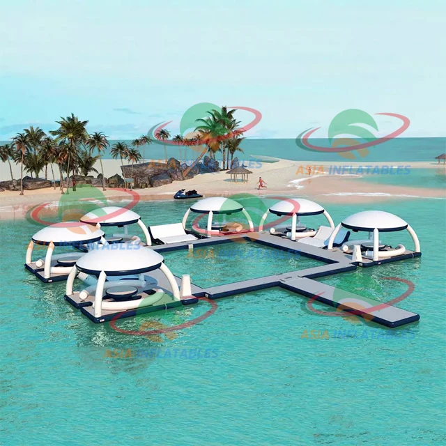 Luxury Yachts Leisure Platform Inflatable Floating Water Play Equipment Leisure Island Dock