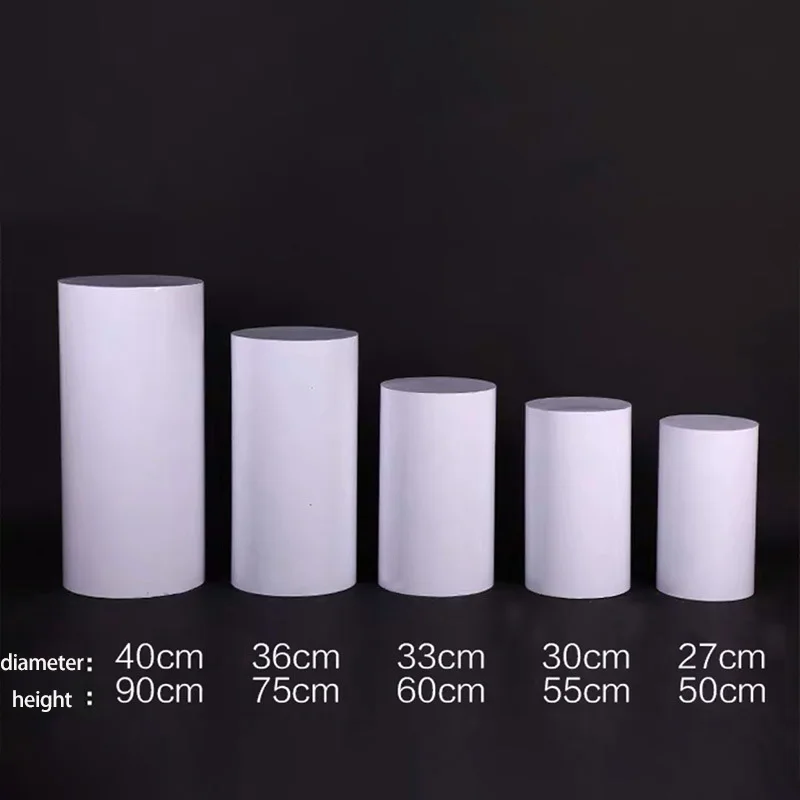 Wedding Display Table 5Pcs Dessert Stand Party Round Cylinder Plinths White Round Cakes Stand Display For all party